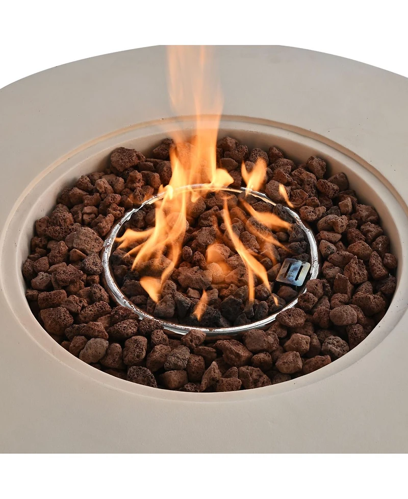 Streamdale Furniture 50K Btu Propane Fire Pit Table w/Lava Rocks and Cover