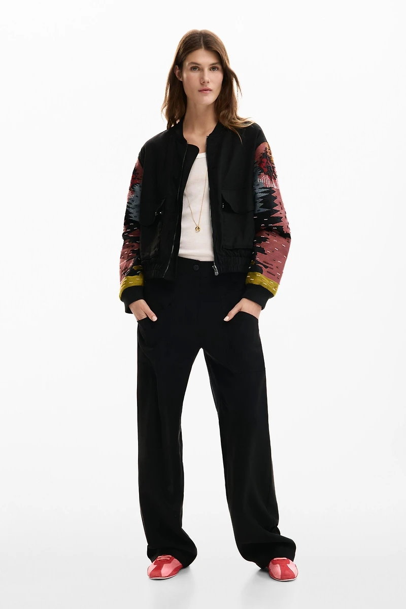 Desigual Women's Jacket Sleeves Patch