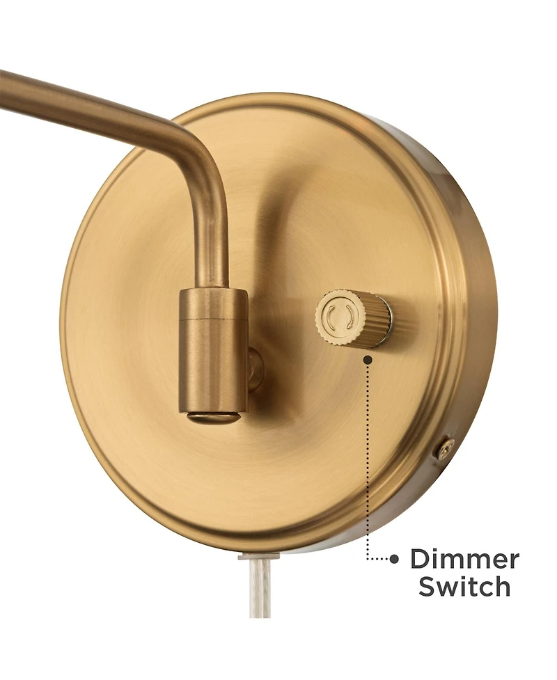 Possini Euro Design Possini Euro Ophelia 9 1/2"H Warm Brass Plug-in Swing-Arm Wall Sconce