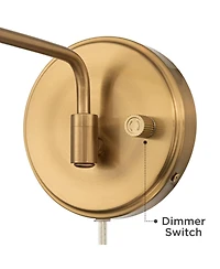 Possini Euro Design Possini Euro Ophelia 9 1/2"H Warm Brass Plug-in Swing-Arm Wall Sconce