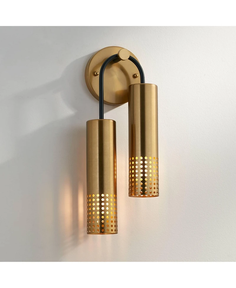 360 Lighting Celine 16" High Warm Gold 2-Light Wall Sconce