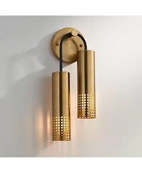360 Lighting Celine 16" High Warm Gold 2-Light Wall Sconce