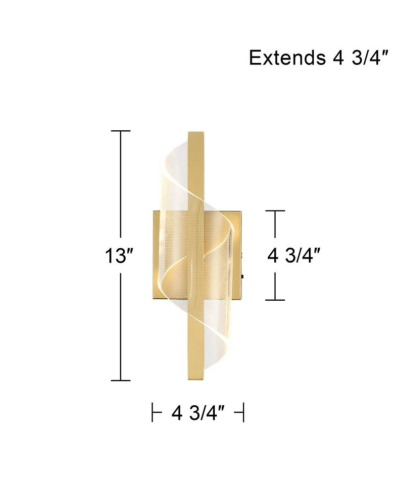 Possini Euro Design Possini Euro Cecilia 13" High Brushed Gold Cct Led Wall Sconce