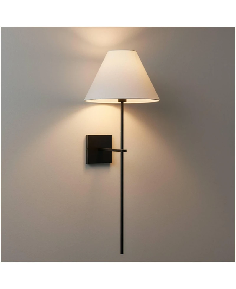 Possini Euro Design Possini Euro Ayla 32" High Black and White Linen Wall Sconce