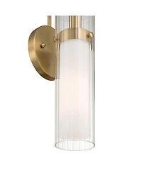 Possini Euro Design Possini Euro Anara 15 1/2" High Soft Gold Fluted Glass Wall Sconce