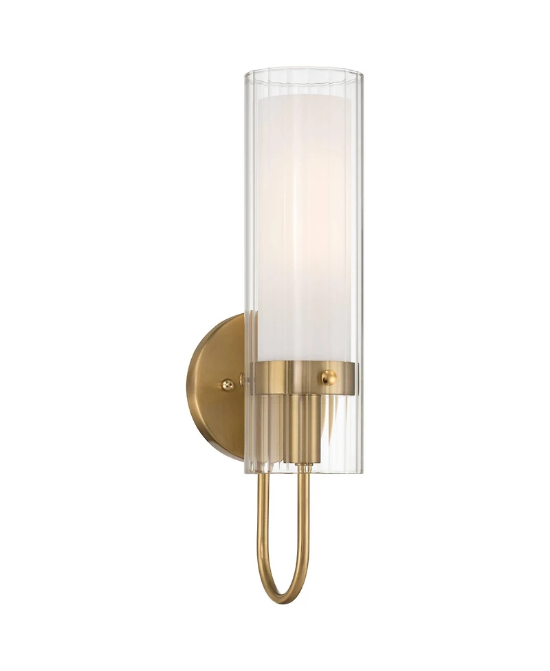 Possini Euro Design Possini Euro Anara 15 1/2" High Soft Gold Fluted Glass Wall Sconce