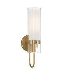 Possini Euro Design Possini Euro Anara 15 1/2" High Soft Gold Fluted Glass Wall Sconce