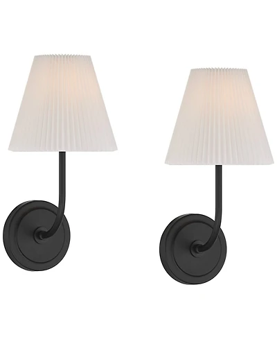 Possini Euro Design Possini Euro Nina 14" High Matte Black Wall Sconce Set of 2