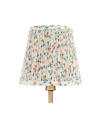 Possini Euro Design Ophelia 9 1/2"H Warm Brass Plug-In Floral Pleated Shade Wall Sconce