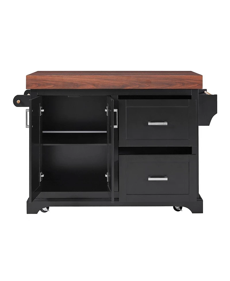 Streamdale Furniture 53" Rolling Kitchen Island with Storage, Spice Towel Racks