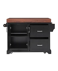 Streamdale Furniture 53" Rolling Kitchen Island with Storage, Spice Towel Racks