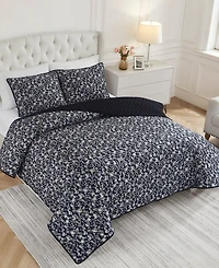 Bcbg Floral Vanna Velvet 3-Pc. Quilt Set, Full/Queen