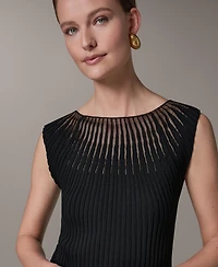 Donna Karan New York Petite Crewneck Sleeveless Sweater Top