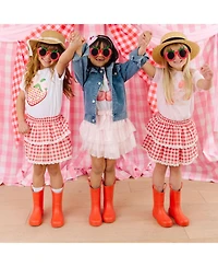 Sweet Wink Little Girls Strawberry Patchwork Short Sleeve T-Shirt