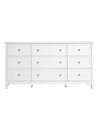 Gouun 9 Drawer Dresser, Wooden Chest of Drawers with Sliding and Anti