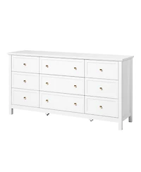 Gouun 9 Drawer Dresser, Wooden Chest of Drawers with Sliding and Anti