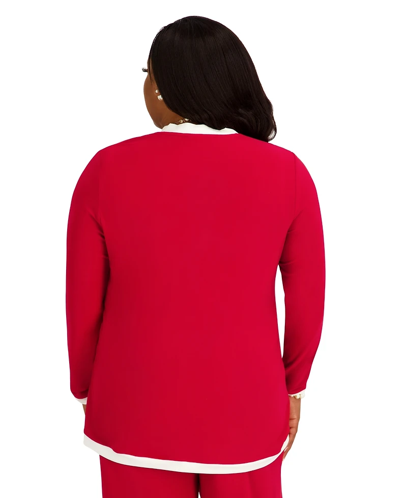 Kasper Women's V-Neck Button-Front Cardigan