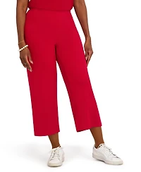 Kasper Women's High-Rise Pull-On Wide-Leg Cropped Pants