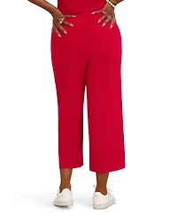 Kasper Women's High-Rise Pull-On Wide-Leg Cropped Pants