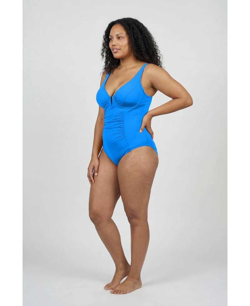 Swimsuits for All Women's Shirred Underwire One Piece Swimsuit