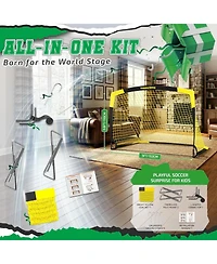 Happy Jump 7x5 Ft and 5x3.6 Ft Portable Soccer Goal for Youth Players Ages 6-14, Large-Frame Design Built for Long-Term Development, Easy Setup