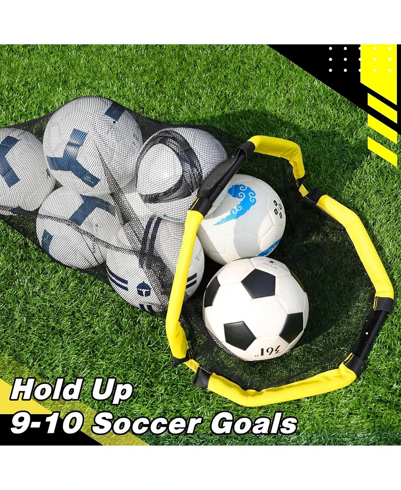 Happy Jump 3-in-1 Football Target Net and Portable Ball Bag, Easy to Attach Soccer Training Equipment with Upgraded Metal Tubes for Accuracy Practice