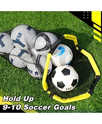 Happy Jump 3-in-1 Football Target Net and Portable Ball Bag, Easy to Attach Soccer Training Equipment with Upgraded Metal Tubes for Accuracy Practice