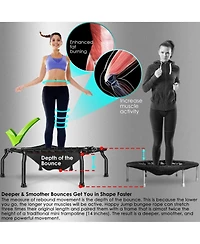 Happy Jump 50" Mini Fitness Trampoline Max. Load 250lbs Safe Silent Easy Installation