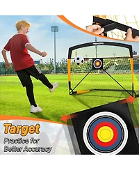 Happy Jump Soccer Goal 7'x5', 6.6 x3.3', 5'x3.6', 4'x3', 3'x2.2' Soccer Net for Kids Backyard