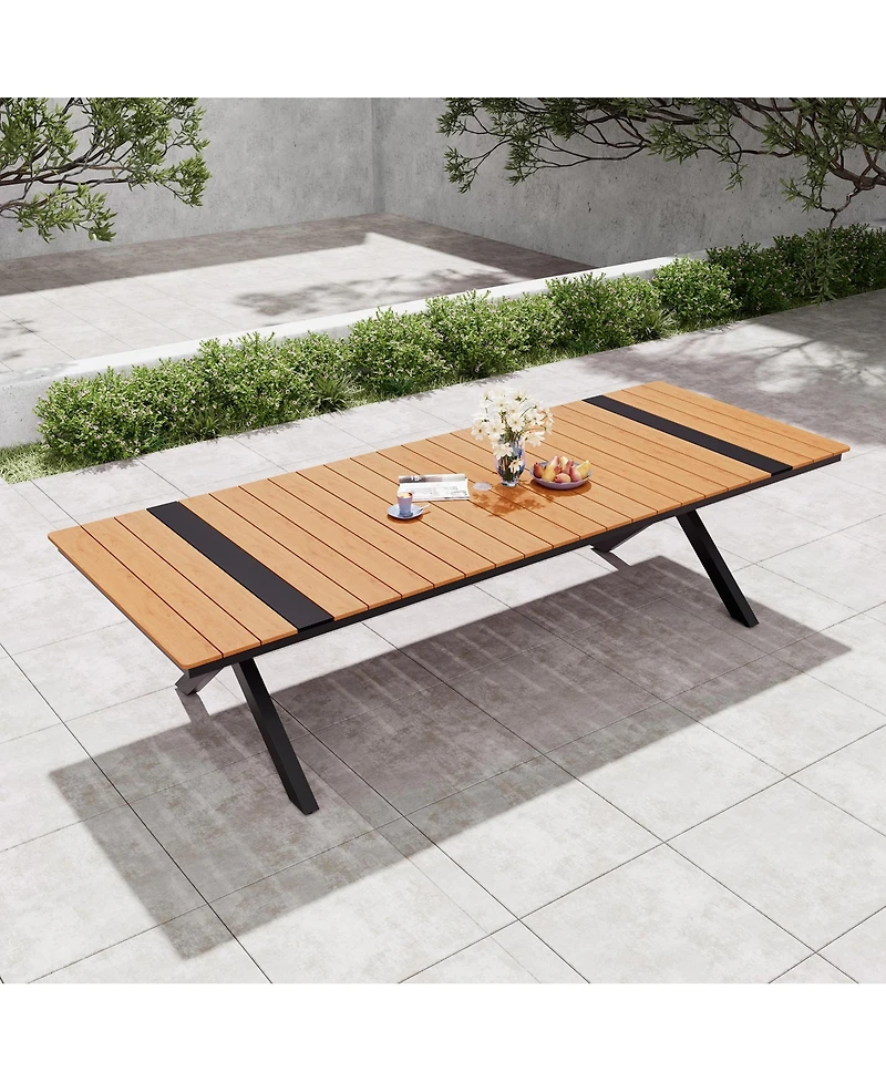 Pellebant 118'' All-Weather Aluminum X-shaped Outdoor Patio Dining Table