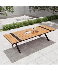 Pellebant 118'' All-Weather Aluminum X-shaped Outdoor Patio Dining Table