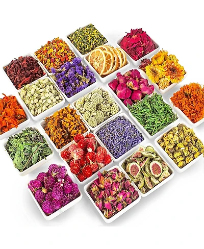 Gnuadz 21 bags Dried Flowers Herbs Kit for Candle Soap Making