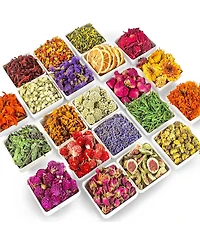 Gnuadz 21 bags Dried Flowers Herbs Kit for Candle Soap Making