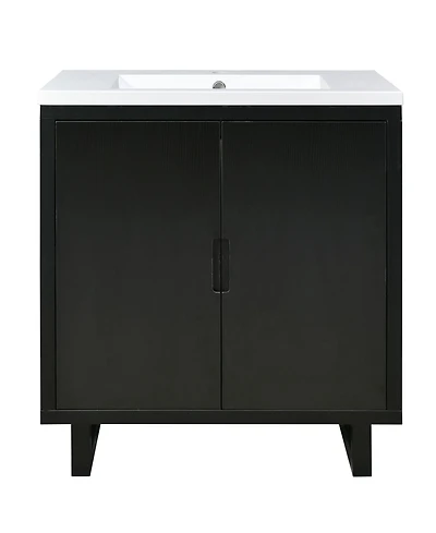 Casainc 30" Bathroom Vanity Set with Sink, Bathroom Storage Cabinet with Solid Wood Frame