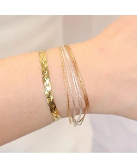 The Lovery Braided Herringbone Bracelet 14K Gold-Plated Sterling Silver