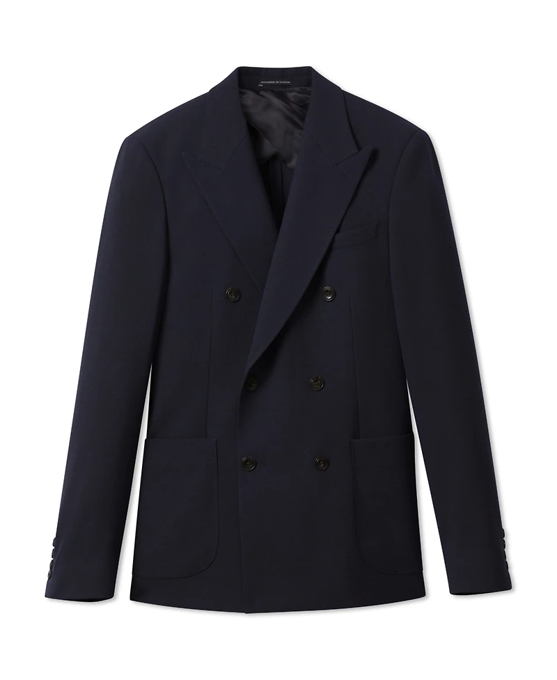 Reiss Men's Tailored-Fit Double-Breasted Textured Suit Blazer