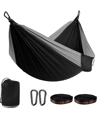 gaomon Durable Camping Hammock - 500lbs Portable Nylon Chair Double with Tree Straps for Travel, Backpacking