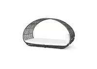 Mondawe Outdoor Wicker Canopy Daybed - Aluminum Frame with Water-Resistant Cushion