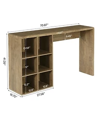 Tribesigns 70.9-Inch Bar Table with 6 Cubbies Storage, Narrow Long Counter Height Pub Table, Rectangular Farmhouse High Top Home Bar Unit