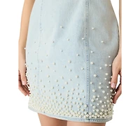 Steve Madden Women's Embellished Square Neck Mini Dress
