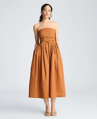 Kenneth Cole Women's Strapless Shirred Midi Dress