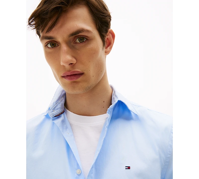 Tommy Hilfiger Men's Regular-Fit Stretch Poplin Button-Down Shirt