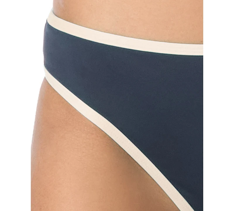 Kate Spade Women's Contrast-Trim High-Cut Bikini Bottoms, Exclusively at Macy's