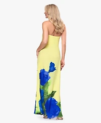 Betsy & Adam Women's Floral Strapless Ball Gown