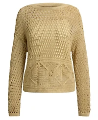 Lauren Ralph Petite Pointelle-Knit Boat Neck Sweater