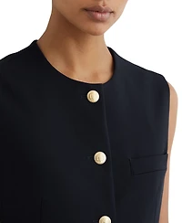 Reiss Women's Button-Through Longline Waistcoat