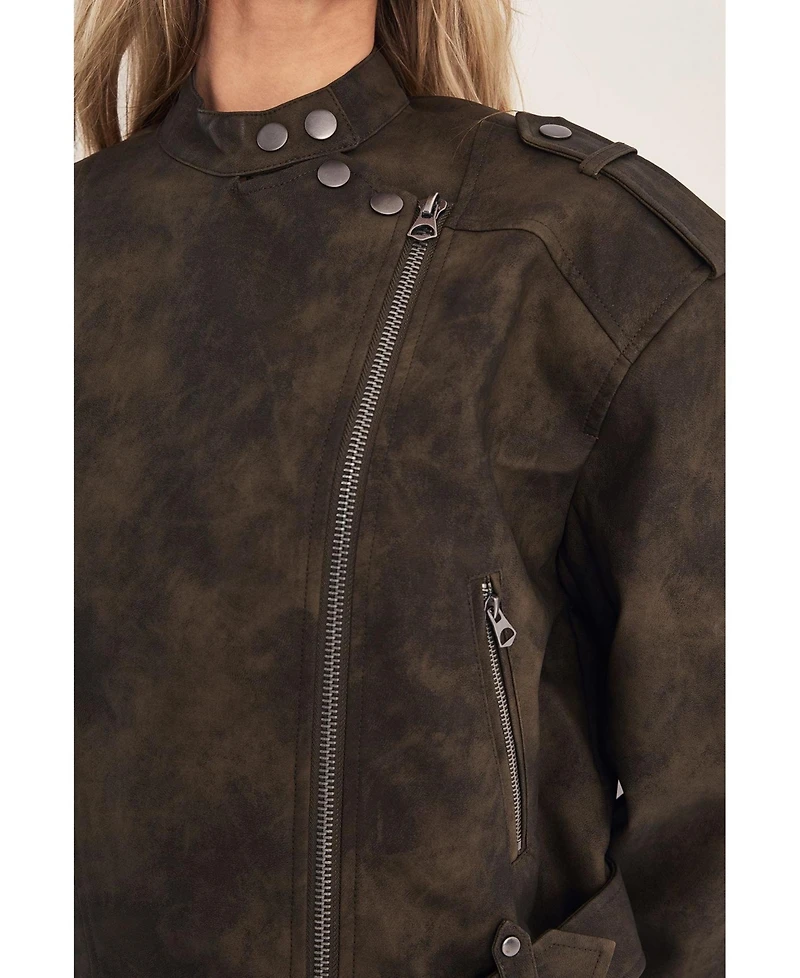 Nasty Gal Women's Cropped Biker Jacket