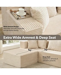 gaomon Modular Sectional Sofa Cloud Couch, 106" Comfy L Shaped Couches for Living Room,Oversized Sleeper with Deep Seat