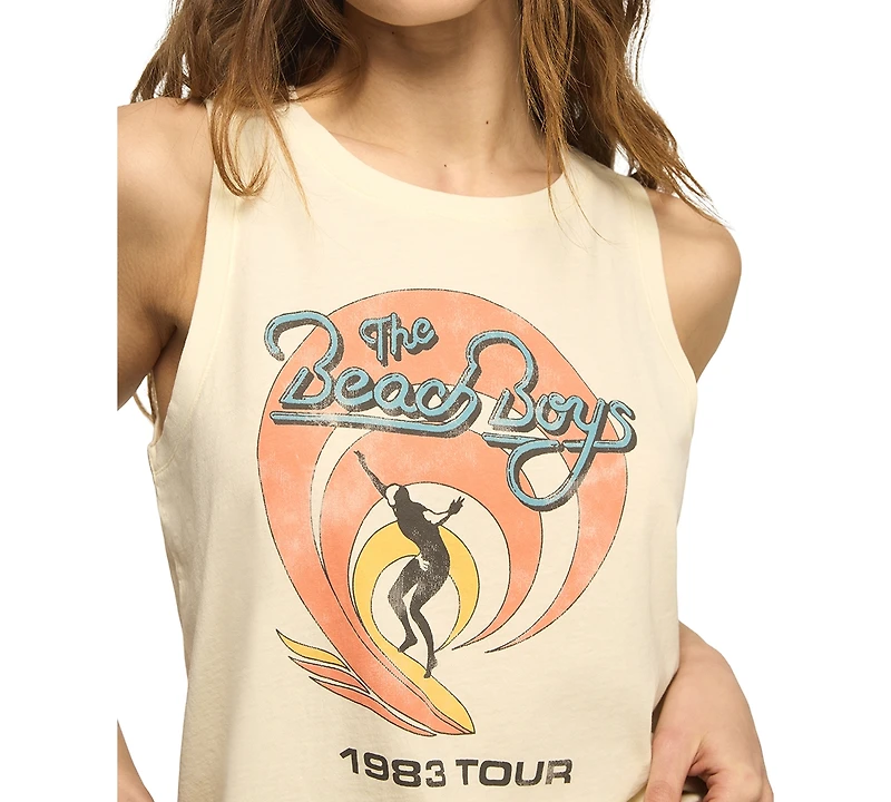 Lucky Brand Women's Beach Boys Crewneck Graphic Tank Top