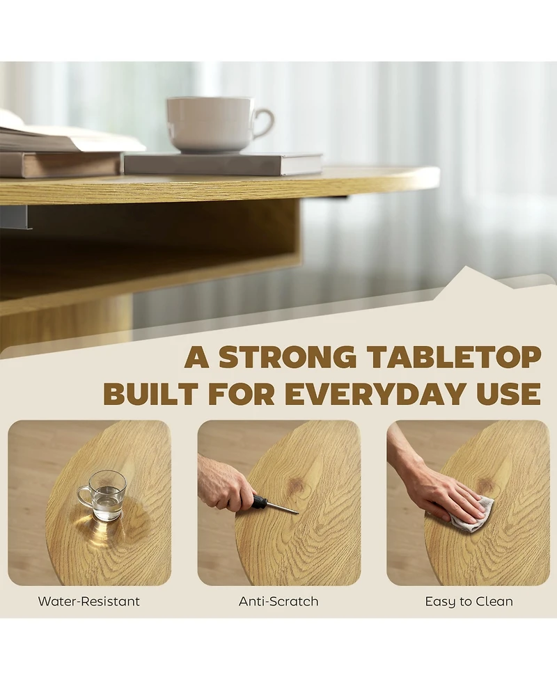 Homcom Extendable Dining Table, 60" Oval Kitchen Table for 6